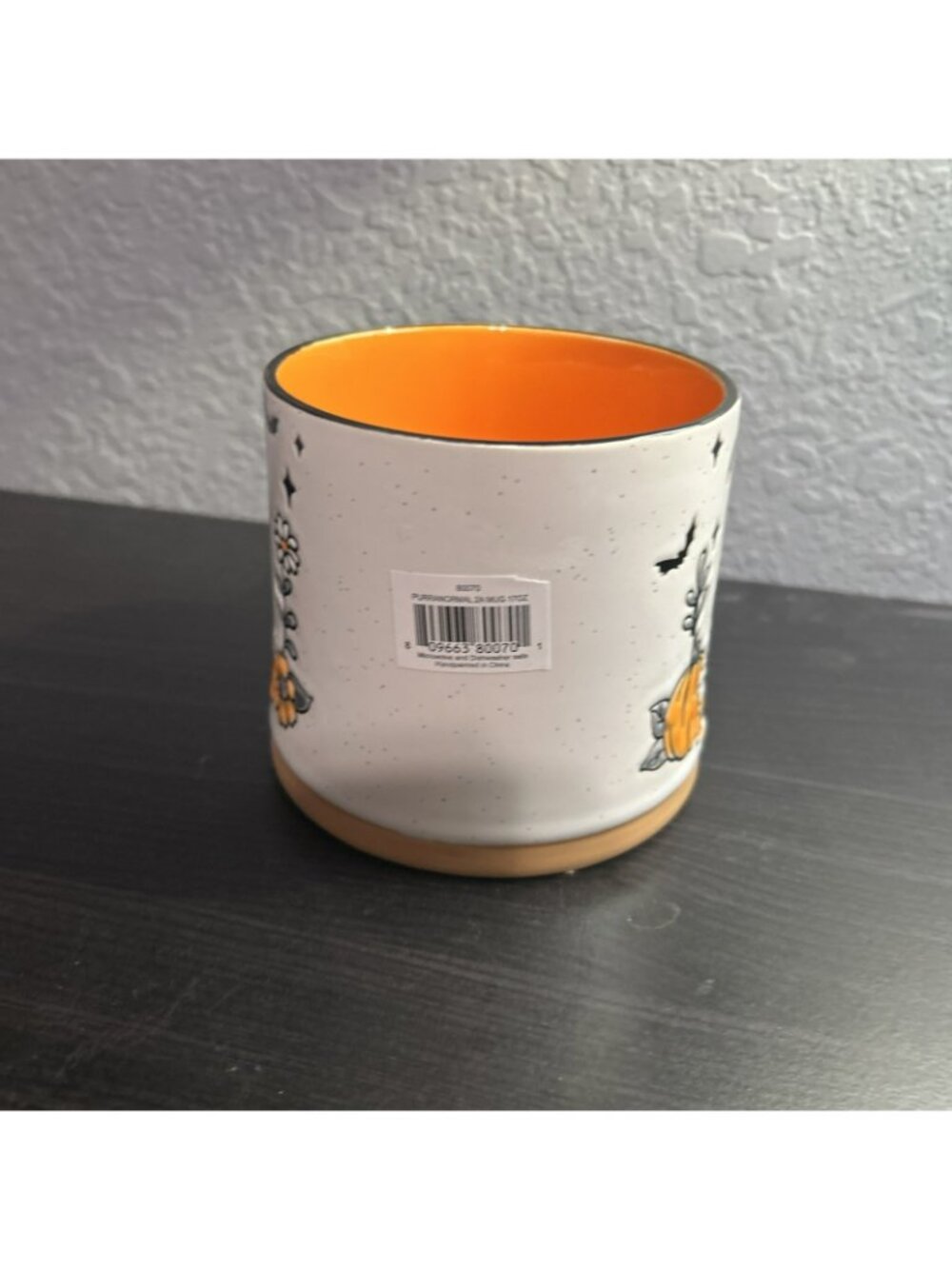 Eli + Ana Halloween Coffee Mug Ghost Dog Pumpkin Ceramic Orange Black New - Picture 3 of 4